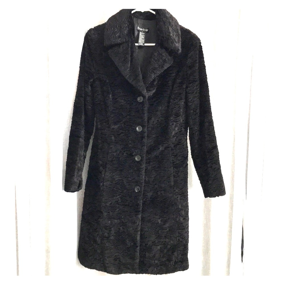 Bebe faux Persian lamb jacket